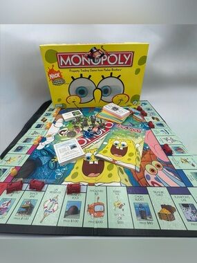SpongeBob Monopoly Collector's Edition 2005 Parker Brothers COMPLETE Nickelodeon